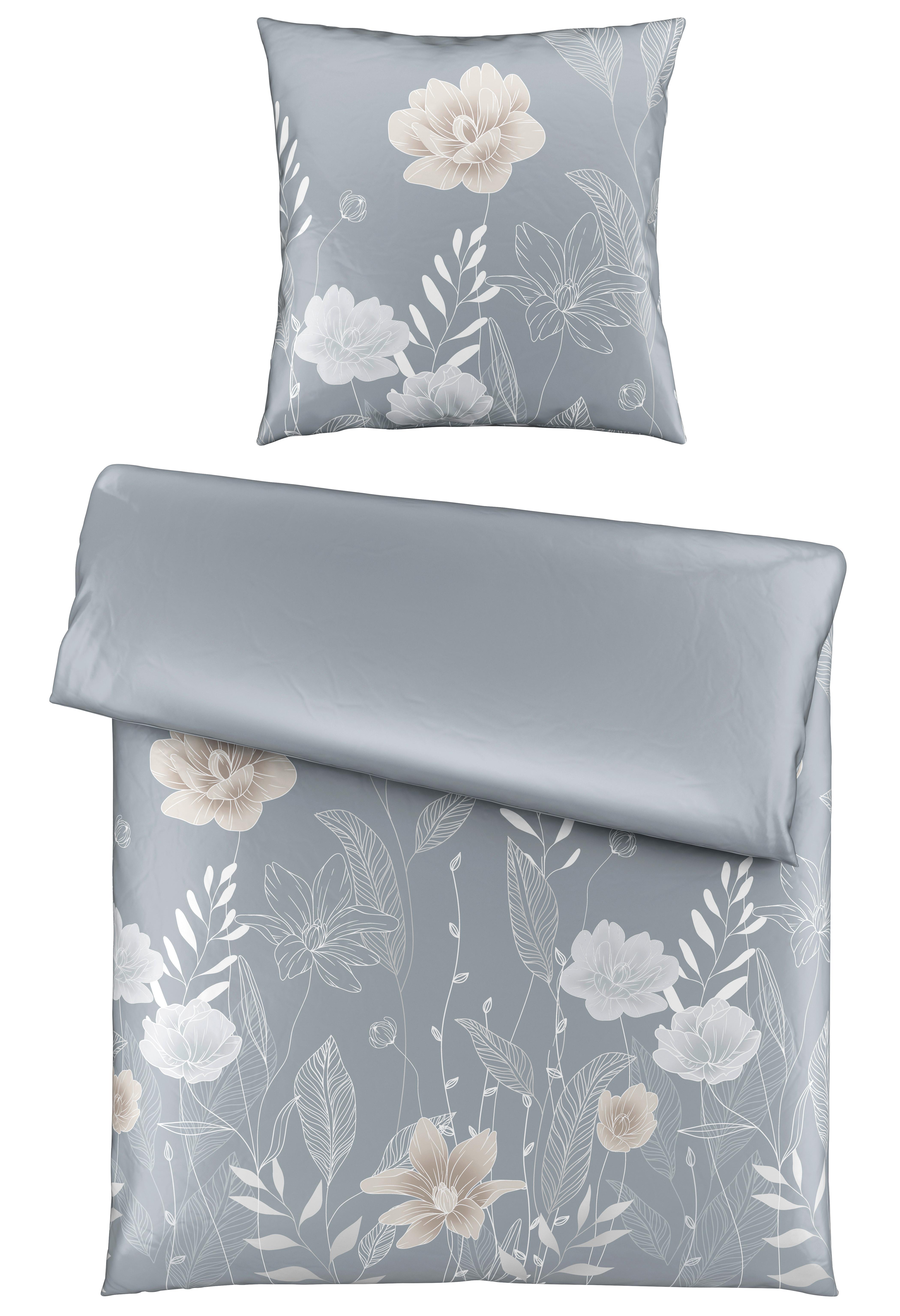 Bettwäsche Nala XL Grau ca. 155x220cm - Grau, ROMANTIK / LANDHAUS, Textil (155/220cm) - Modern Living