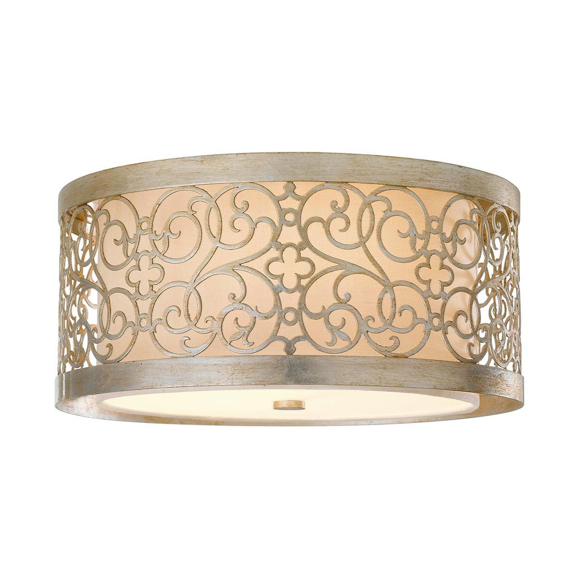Deckenleuchte Arabesque max. 40 Watt - Champagner/Silberfarben, LIFESTYLE, Glas/Metall (37.5/37.5/17.1cm) - Elstead Lighting