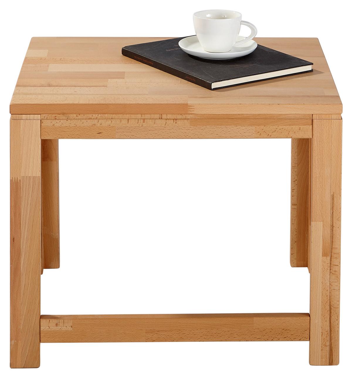 STOLIK BOCZNY OSLO - kolor bukowy, Konventionell, drewno (55/45/45cm) - Linea Natura