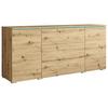 Sideboard Vera mit LED ca. 150 cm Eiche Artisan - Eiche Artisan/Grau, Basics, Holzwerkstoff/Kunststoff (150/67,9/39,5cm) - P & B