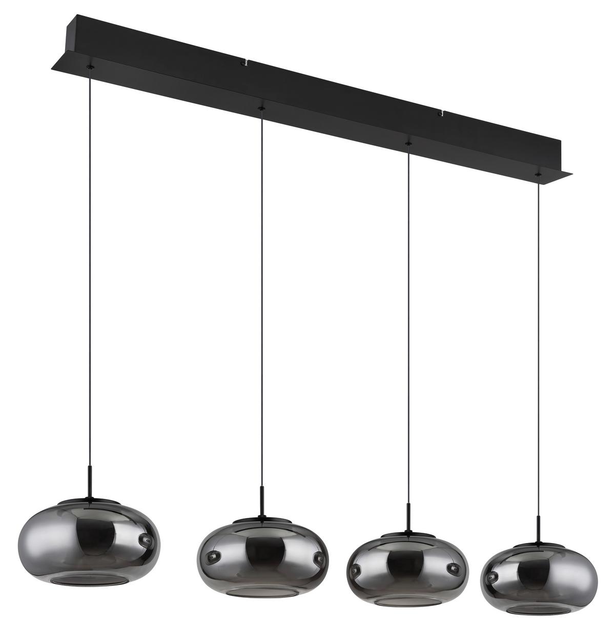 Led Viseća Svjetiljka Crna Boja - crna, Design, staklo/metal (110/20/150cm) - Globo