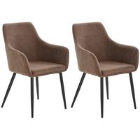 ZESTAW KRZESEŁ Z PODŁOKIETNIK. ERNA - czarny/brązowy, Konventionell, metal/tkanina (59/88,5/60,5cm) - Livetastic