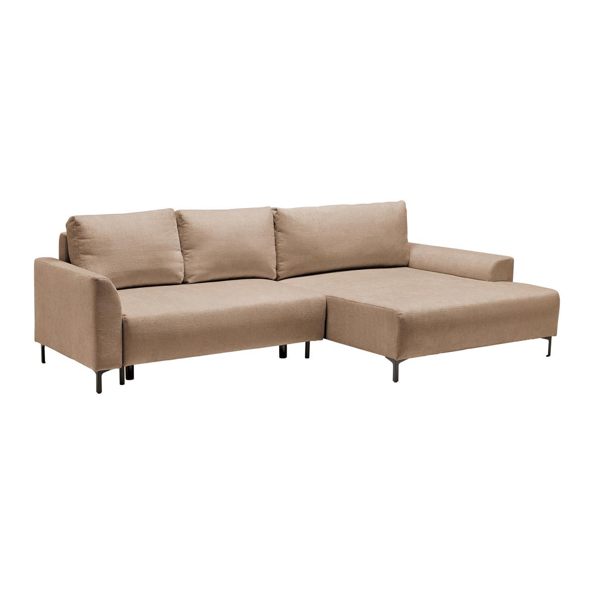 Ecksofa Integra Sandfarben - Sandfarben/Schwarz, Textil/Metall (294/81-93/170cm) - Mömax