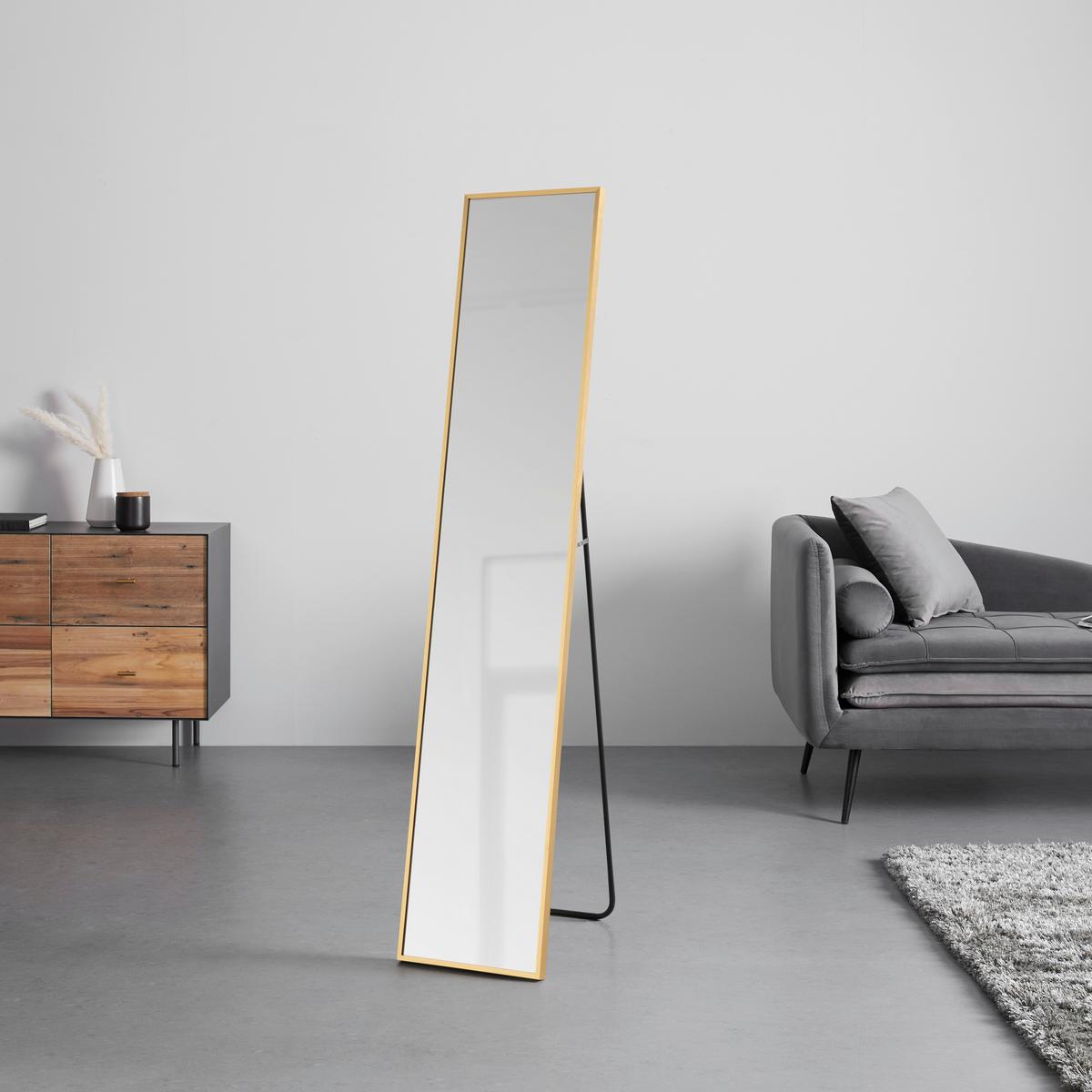 Standspiegel Kevin Goldfarben - Goldfarben, Modern, Glas/Metall (30/150/2,5cm) - Mömax