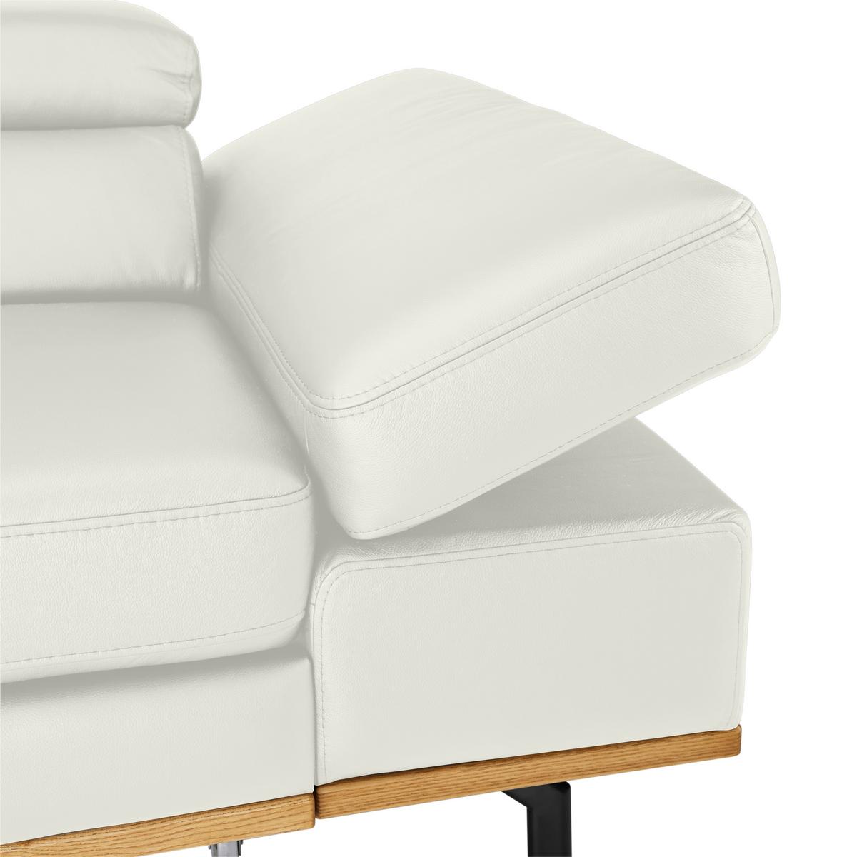 Wohnlandschaft Carmen Weiß - Schwarz/Weiß, MODERN, Leder/Holz (292/72/226cm) - Premium Living