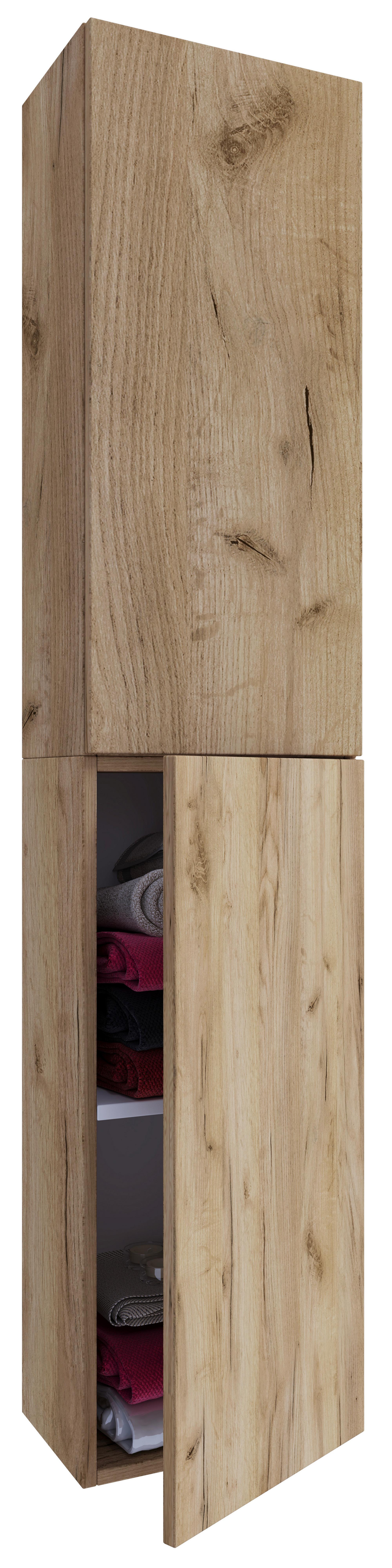 Badezimmer Lendas 4-tlg. ca. 94 cm Honigeiche - Honigeiche/Weiß, MODERN, Glas/Keramik (94cm) - MID.YOU