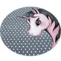 Otroška Preproga Kids, Ø 120cm, Siva, Roza - pink/siva, Trend, tekstil (120cm) - Ben'n'jen