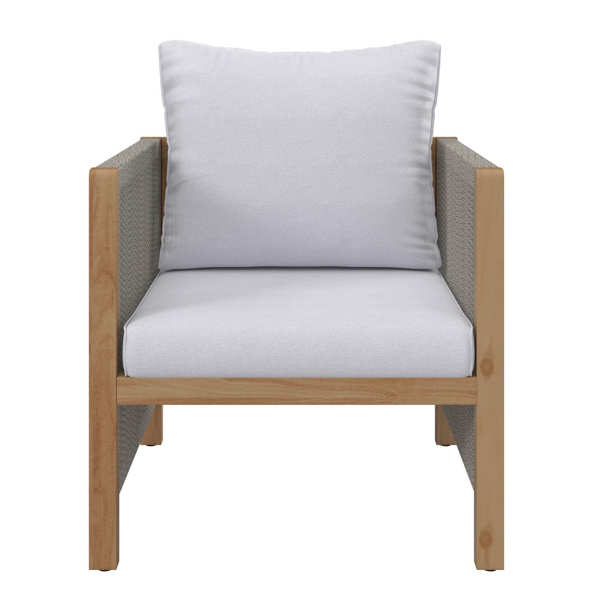 Loungegarnitur Effie Hellgrau Holz/Textil - Hellgrau, Modern, Holz/Kunststoff (124/64,5/63,5cm) - Bessagi Garden