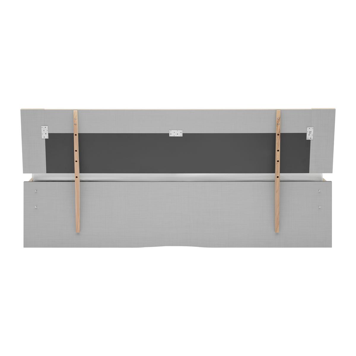 Bett Bergamo Graphit/Eichefarben - Eichefarben/Graphitfarben, Konventionell, Holzwerkstoff/Metall (180/200cm) - Based