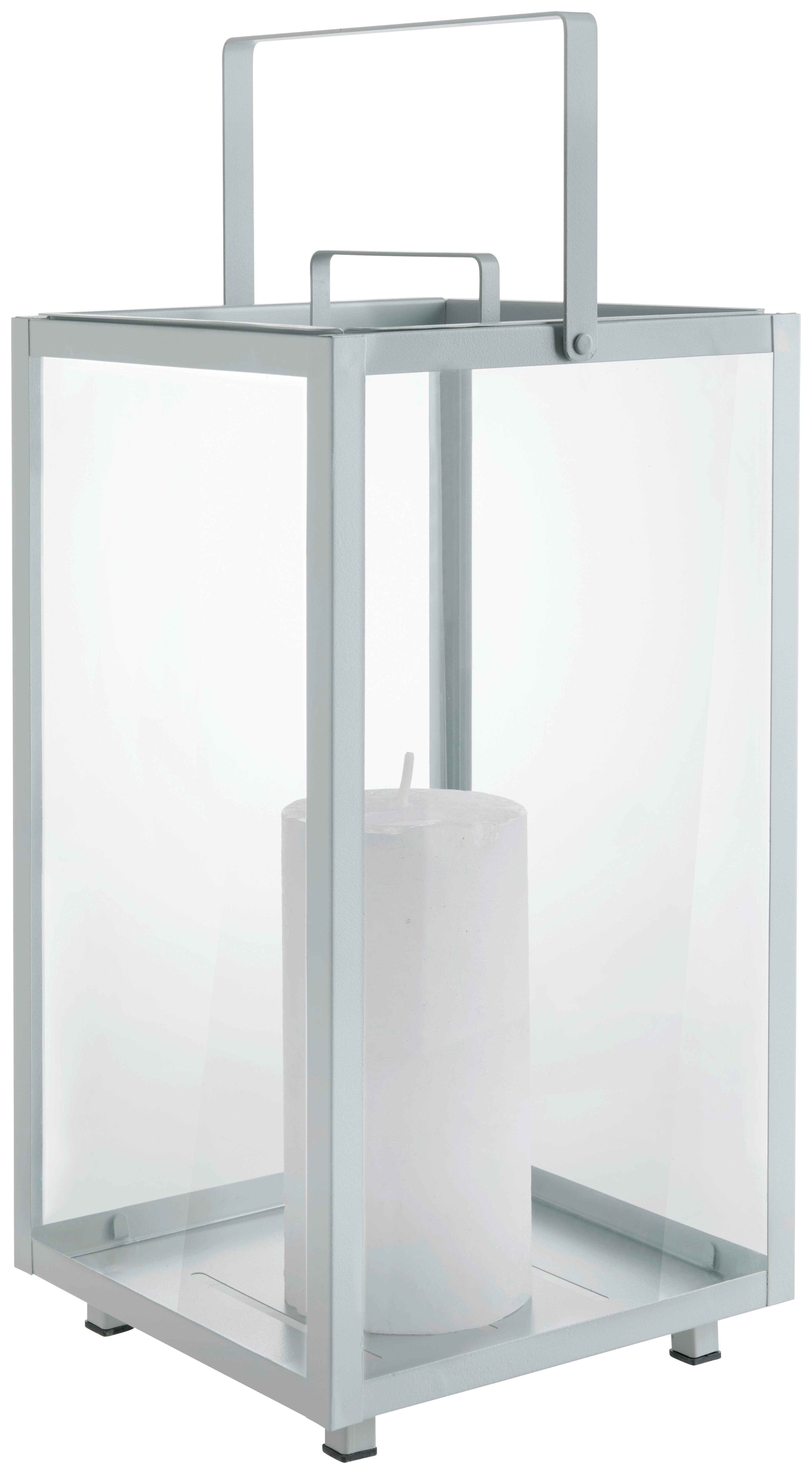 Laterne Sofia I in Salbeigrün - Salbeigrün, Konventionell, Glas/Metall (17/23/17cm) - Modern Living