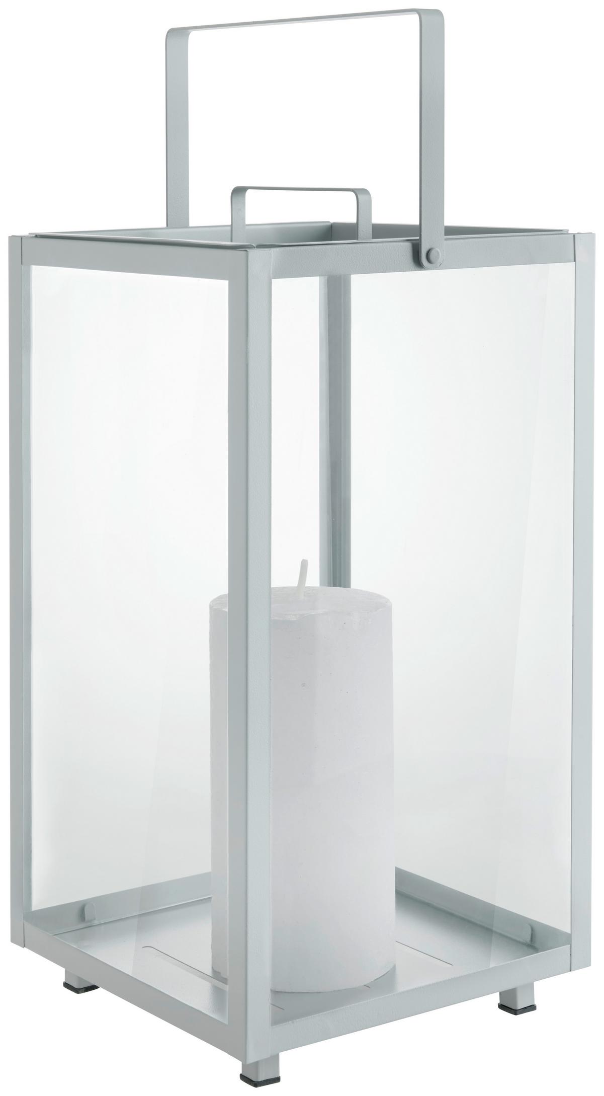 Laterne Sofia I in Salbeigrün - Salbeigrün, Konventionell, Glas/Metall (17/23/17cm) - Modern Living