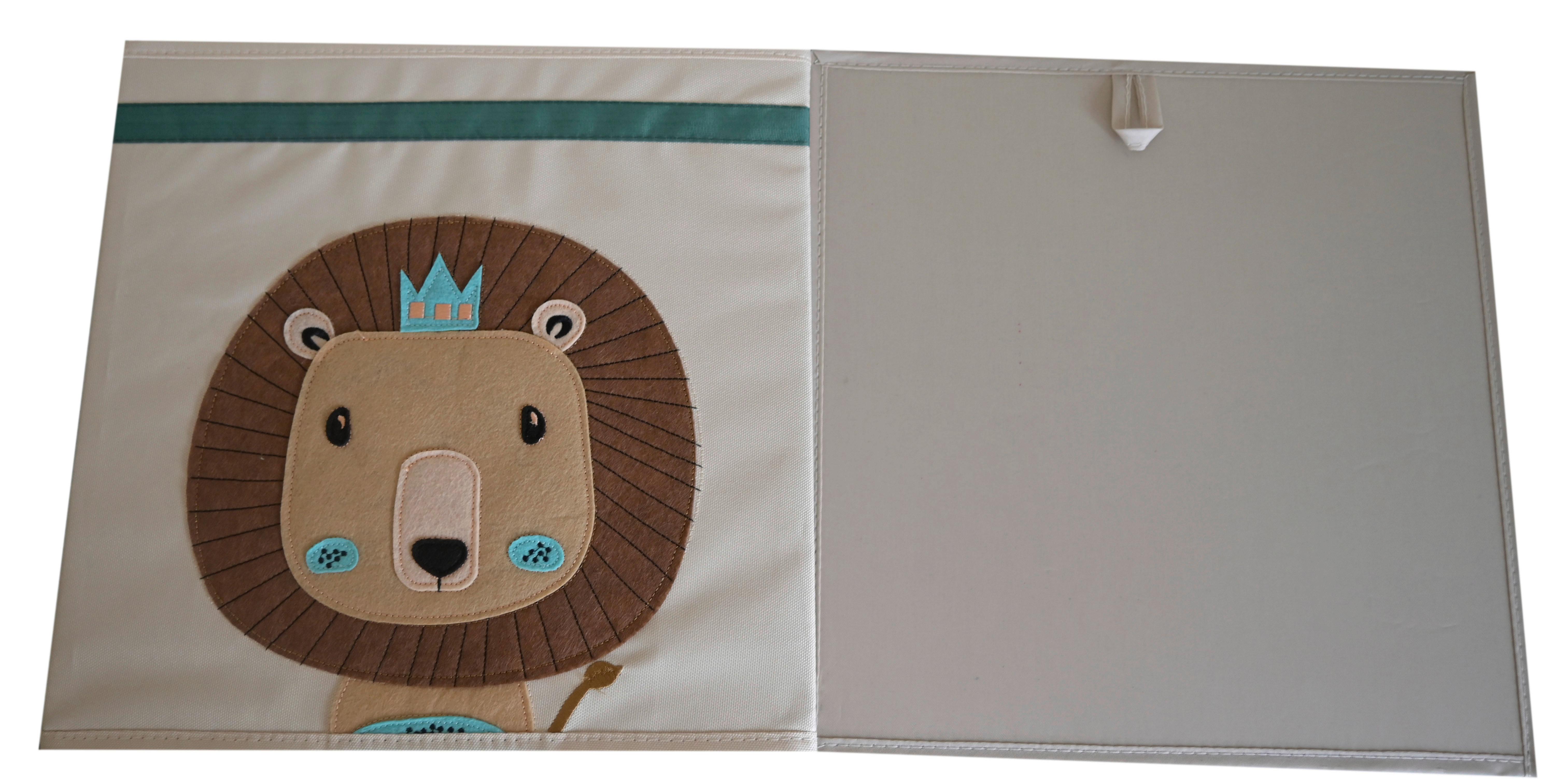 Faltbox Peter ca. 34l - Blau/Creme, Karton/Textil (33/32/33cm) - Mömax