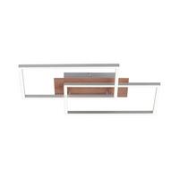 LED-Deckenleuchte Iven max. 35 Watt - Eichefarben/Nickelfarben, Natur, Kunststoff/Metall (50,4/42/7cm)