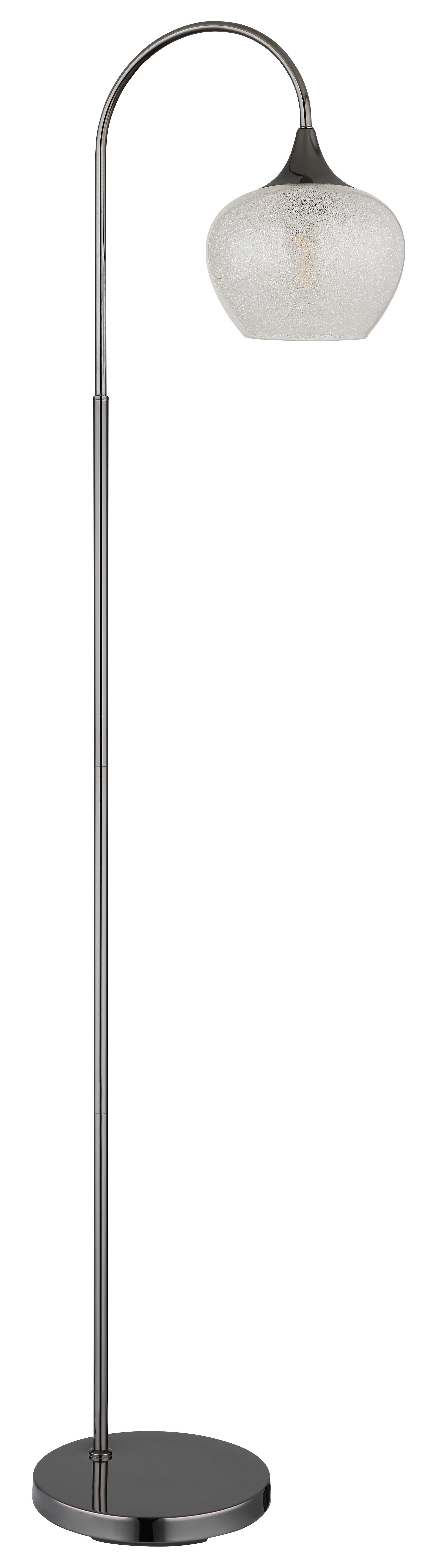 Stehleuchte Maxy Schwarz max. 40 Watt - Klar/Schwarz, KONVENTIONELL, Glas/Metall (39/25/150cm) - Globo