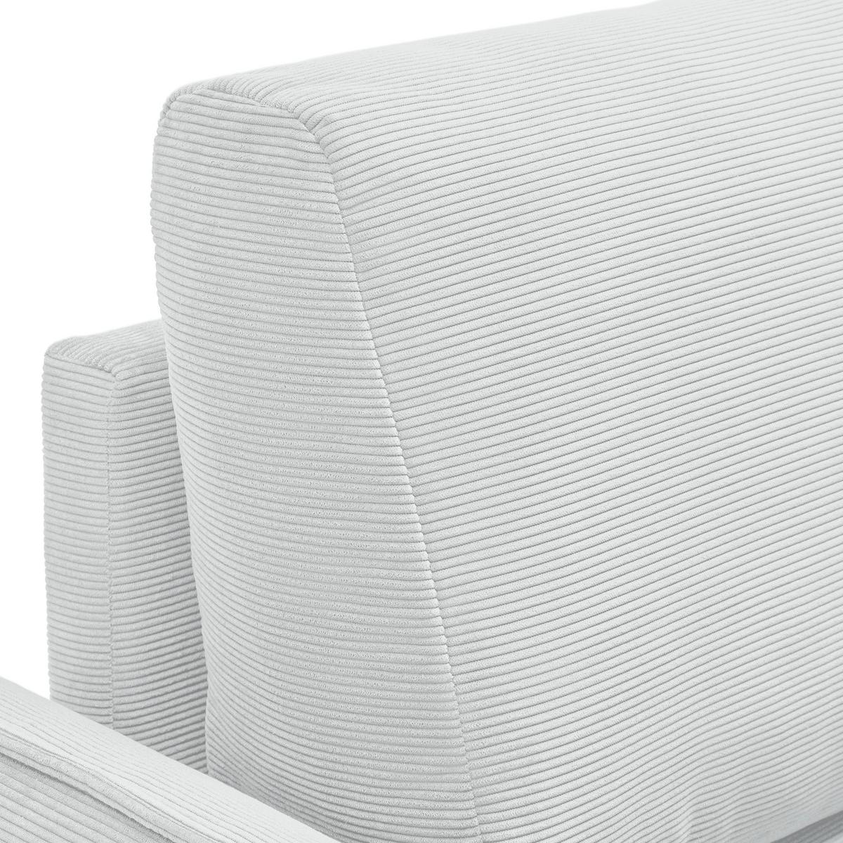 Trosjed Custom - srebrne boje/prirodne boje, Moderno, tekstil/drvo (183/85/92cm) - Mömax