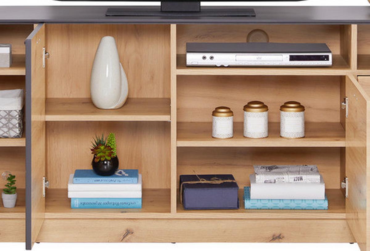 Tv Komoda Tonale - siva/hrast Artisan, Moderno, drvni materijal/plastika (200/68,6/40cm) - Modern Living