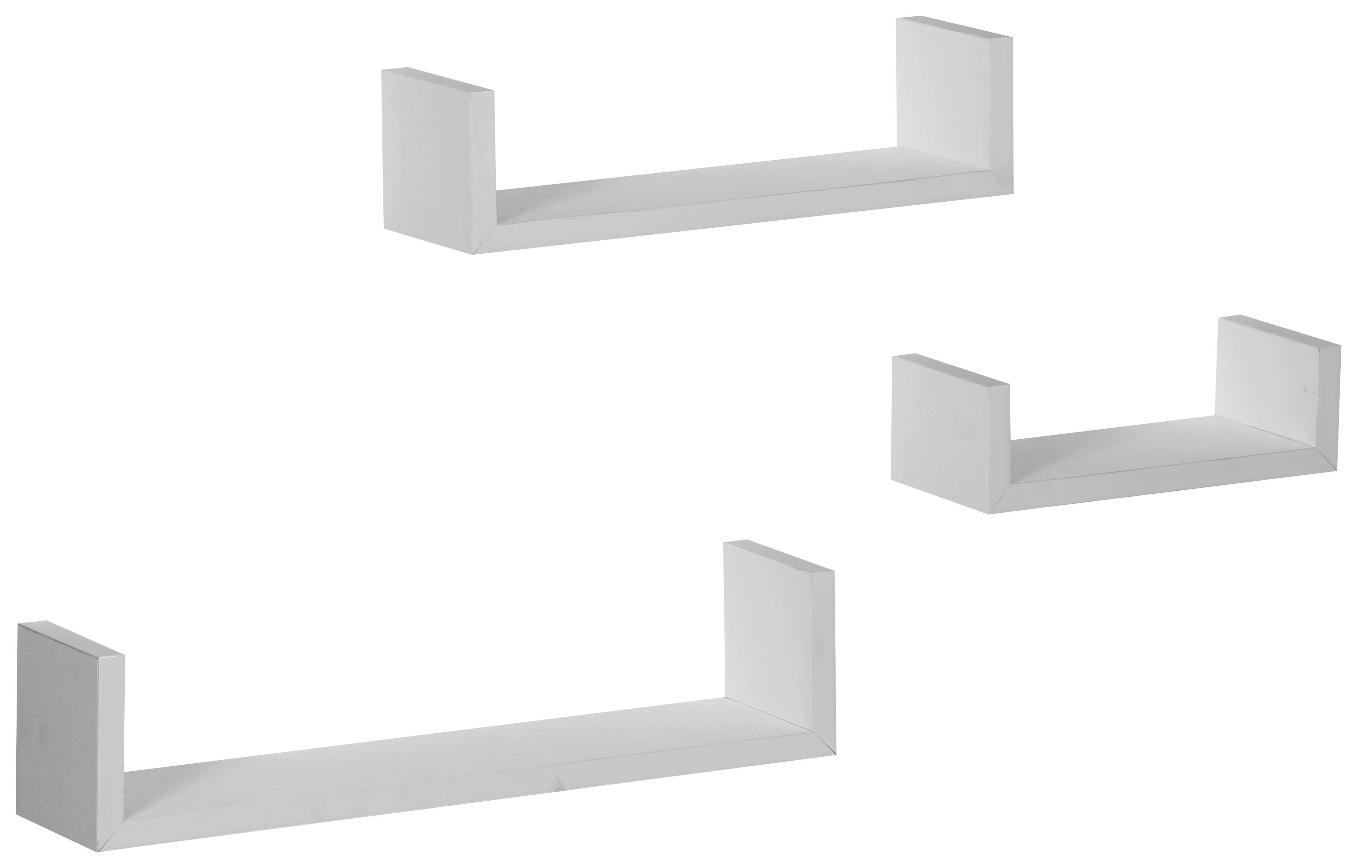 Wandboardset U-Bord in Weiß 3-teilig - Weiß, KONVENTIONELL, Holzwerkstoff (42-32-22/9,5/10-8,5-7cm) - Mömax