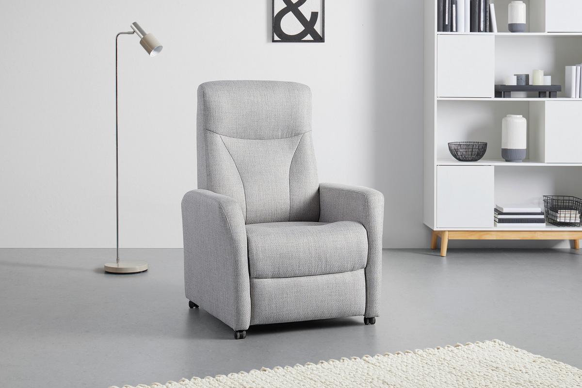 Relaxsessel Times in Grau - Hellgrau/Grau, Modern, Textil (80/117/83cm) - Premium Living