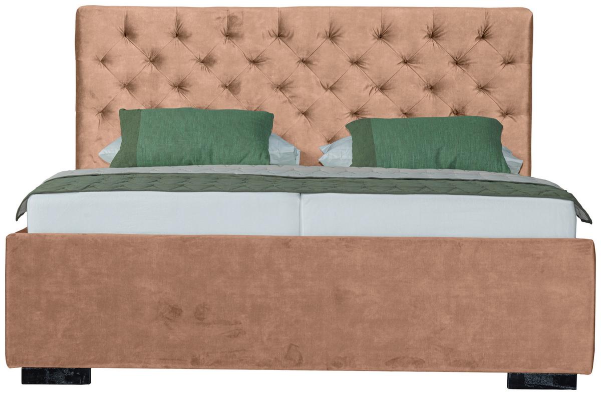 Tapecirani Krevet Miami Storage - bež/crna, Design, drvo/tekstil (180/200cm) - Modern Living