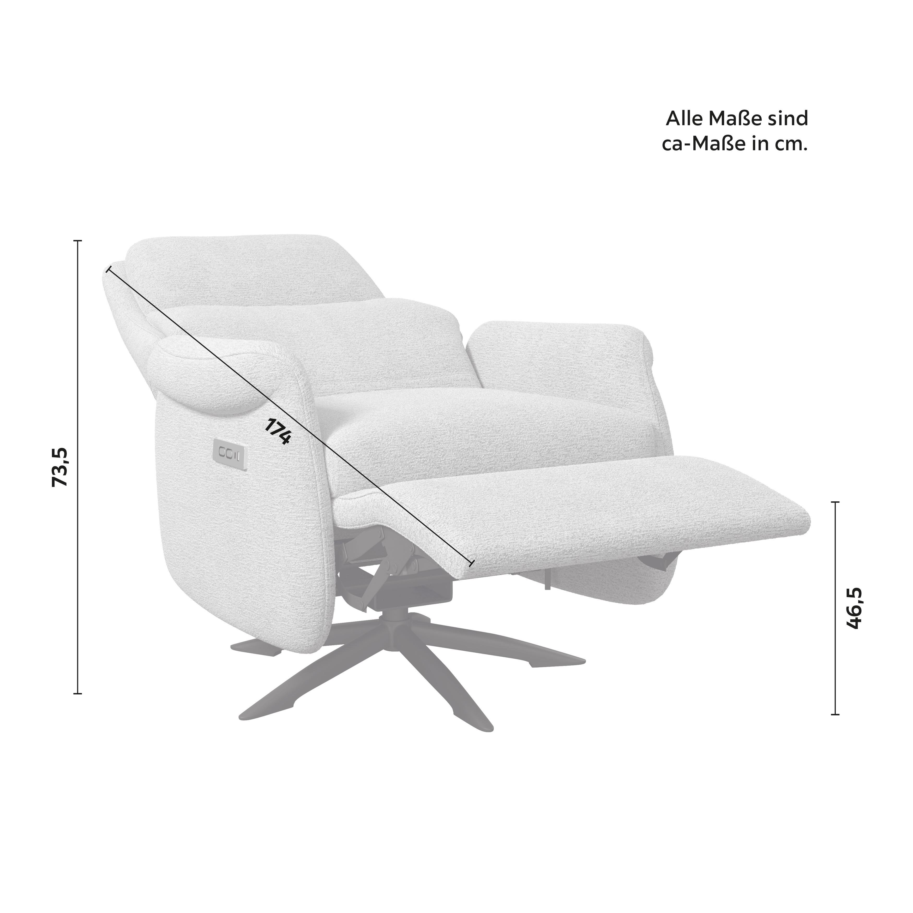 RELAXFÅTÖLJ ALICE - ljusgrå/svart, Modern, metall/trä (76/110/94cm) - Bessagi Home