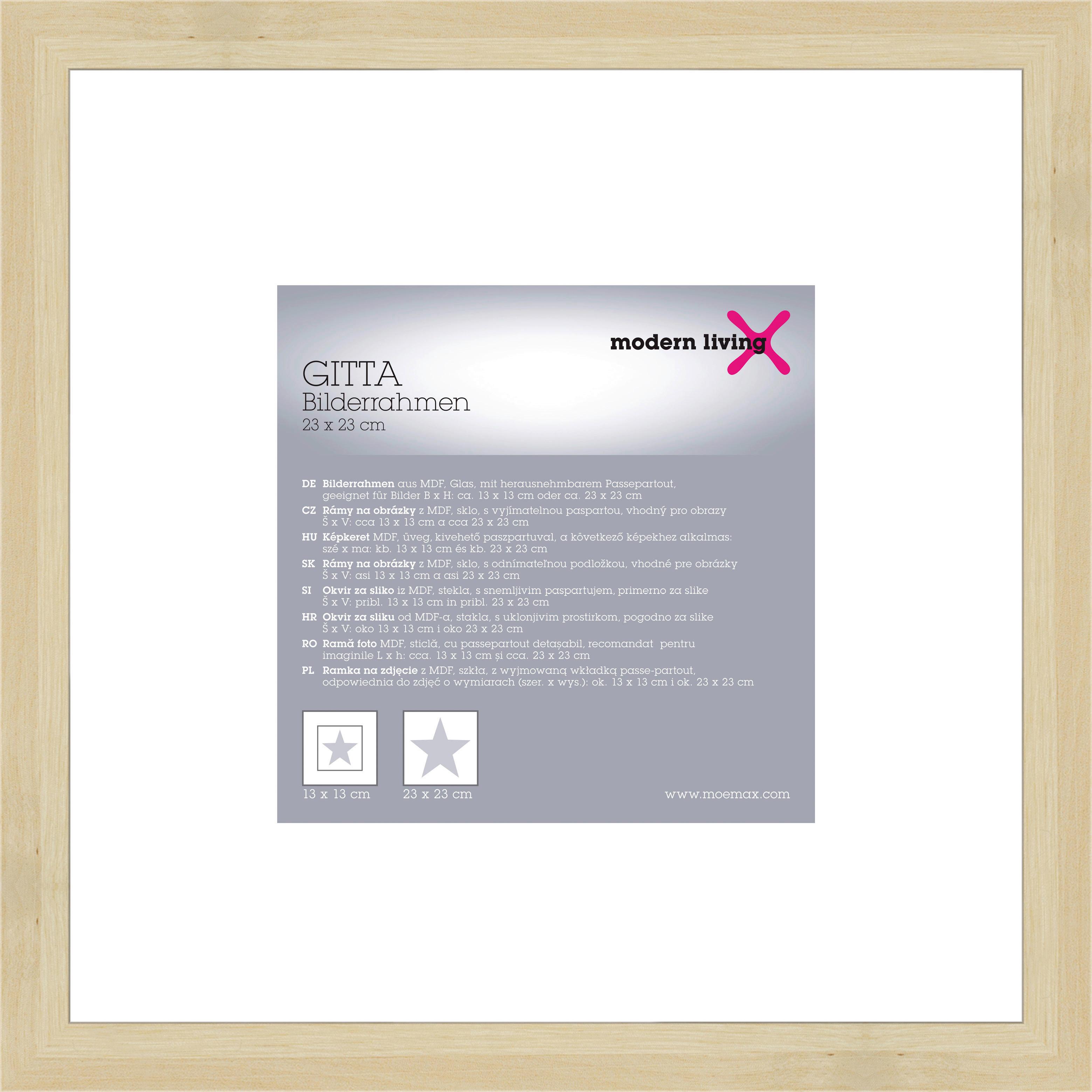 Bilderrahmen Gitta Duplo Eichefarben ca. 25x25cm - Eichefarben, Basics, Holz (25,2/25,2/3,6cm) - Mömax