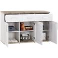 Comoda Romance - alb/culoare lemn stejar, Modern, compozit lemnos (140/89/46cm) Comoda Romance - alb/culoare lemn stejar, Modern, compozit lemnos (140/89/46cm)