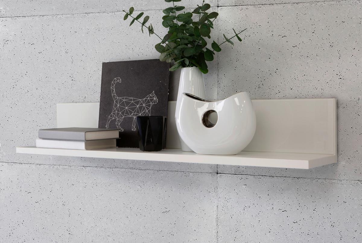 Stenska Polica Poole, Bela - bela, Design, steklo/leseni material (109/18/22cm) - Hom`in