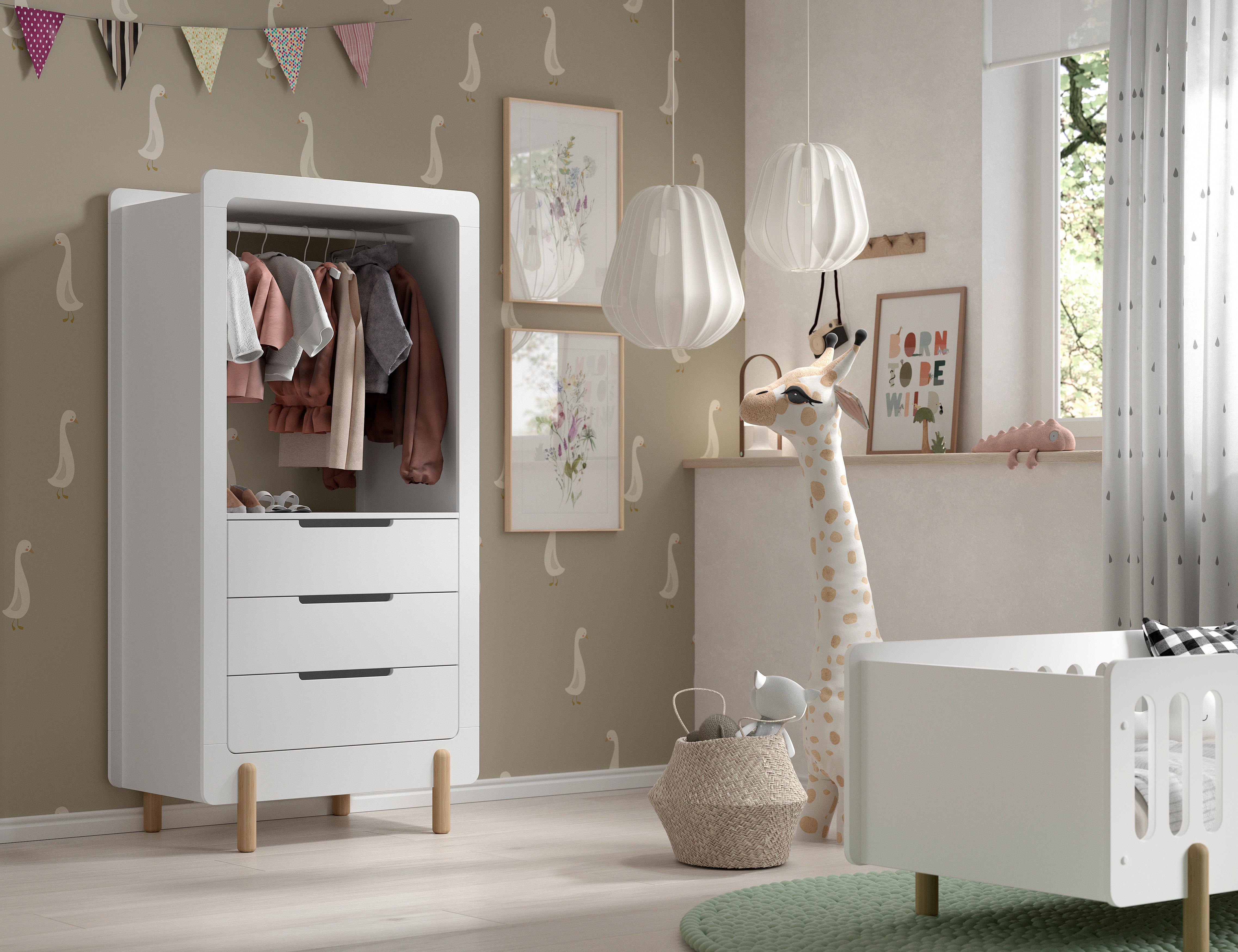 Kleiderschrank Simple ca. 88x180x54,4 cm Weiß - Weiß, MODERN, Holzwerkstoff (88/180/54,4cm) - MID.YOU