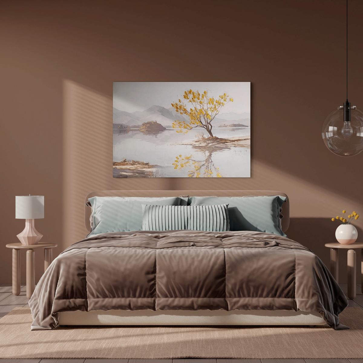 Leinwandbild HP055 Serene Lake Multicolor ca. 70x100cm - Multicolor, Basics, Holz/Textil (70/100cm)