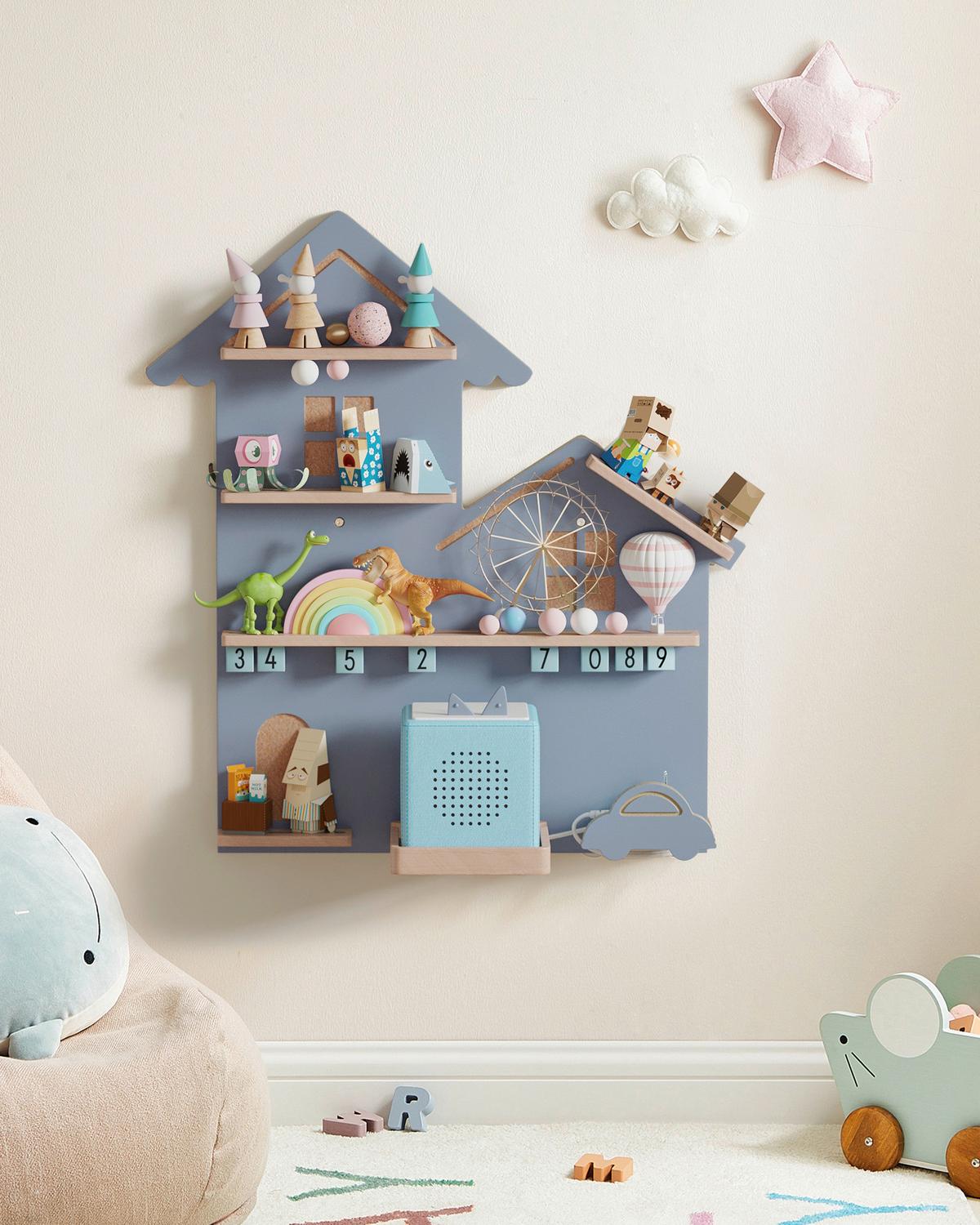 Kinderregal in Grau MDF ca. 55,8x60x18 cm - Grau, MODERN, Holz/Holzwerkstoff (55,8/60/18cm) - MID.YOU
