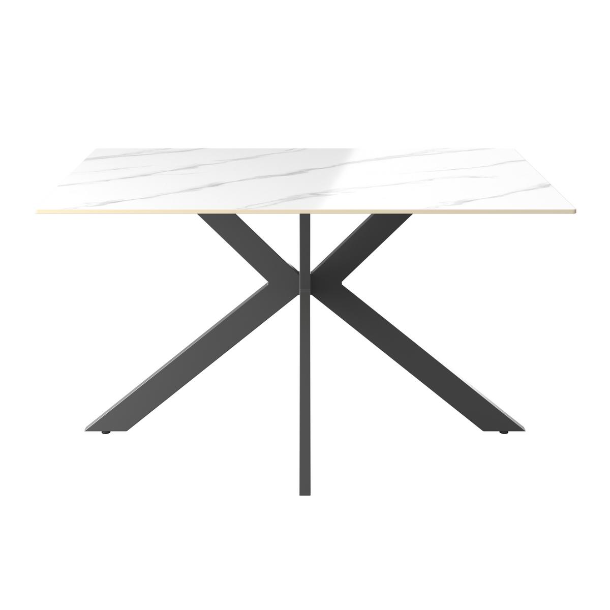 Jedilna Miza Anton, Siva, Keramika, 140x90 - črna/bela, Moderno, kovina/keramika (140/75/90cm)