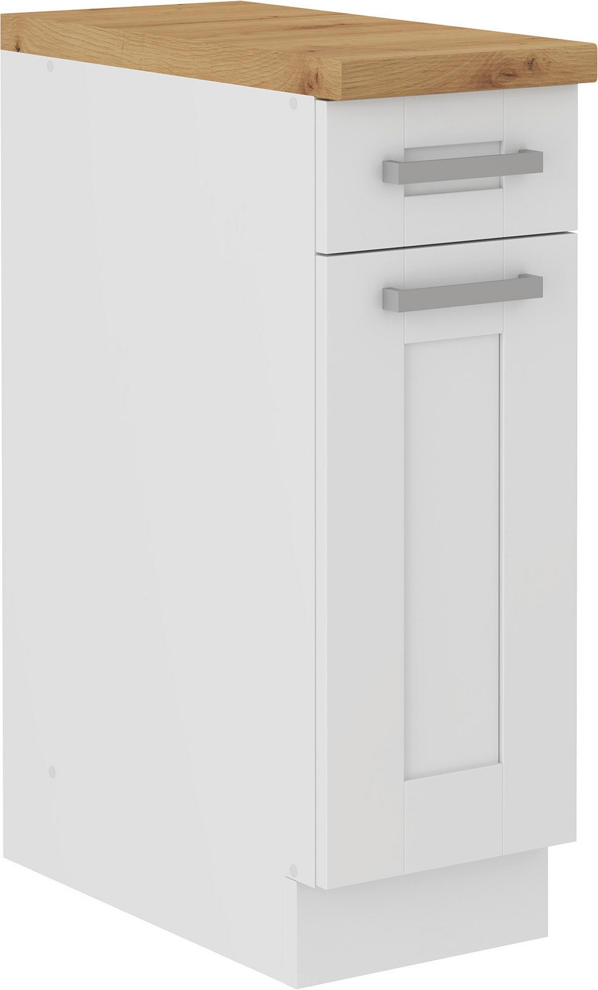 Dulap de bucătărie Luisa - alb/stejar Artisan, Romantik / Landhaus, material pe bază de lemn (30/86/60cm)