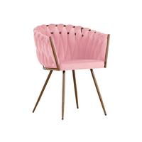 KRZESŁO Z PODŁOKIETNIKAMI WEAVY - brudny róż/kolor złoty, Lifestyle, metal/tkanina (60/78/55cm) - Landscape