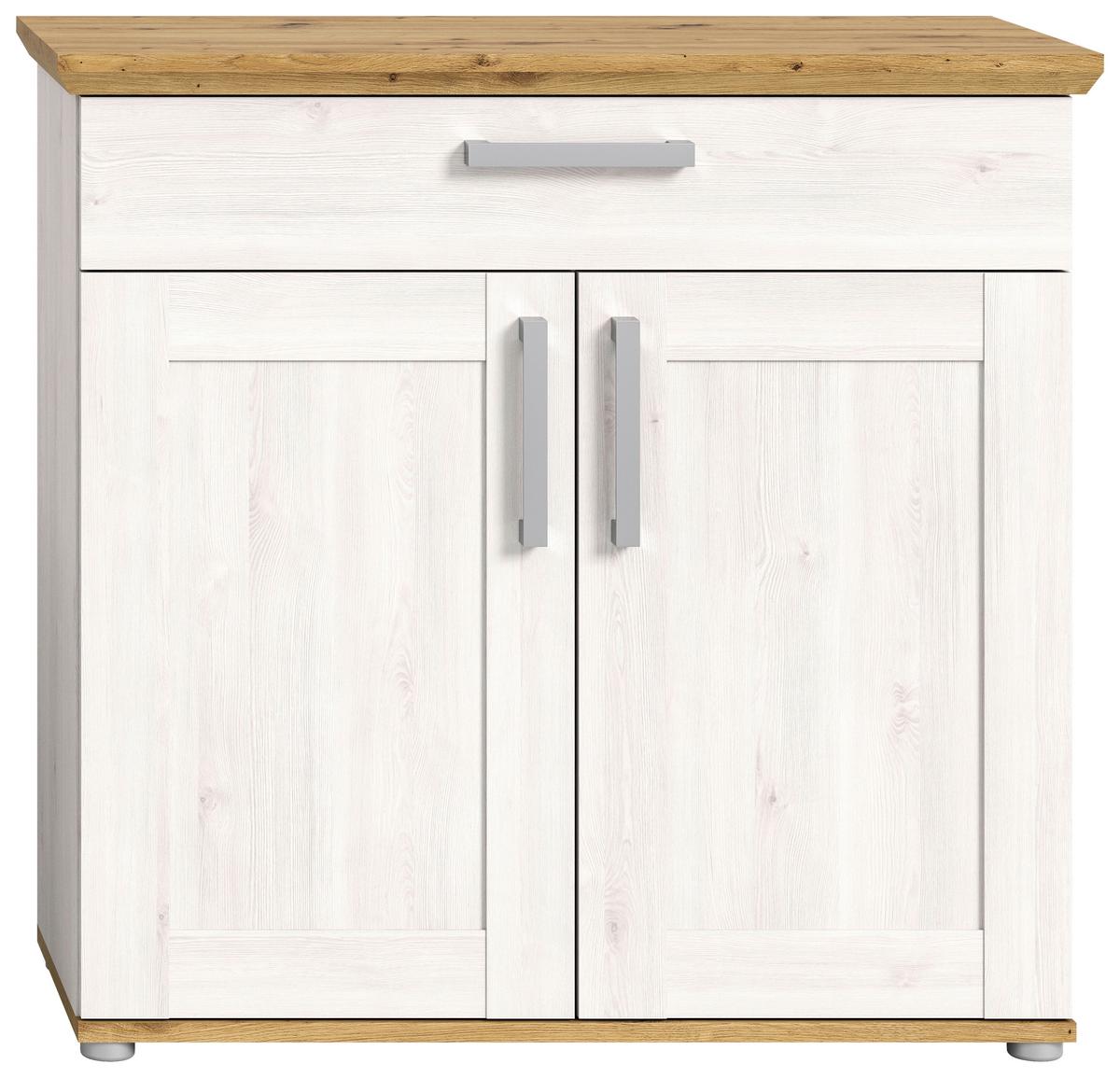 Schuhschrank Verona ca. 90x88x37 cm Lärche/Eiche - Silberfarben, KONVENTIONELL, Holzwerkstoff/Kunststoff (90/88/37cm) - MID.YOU