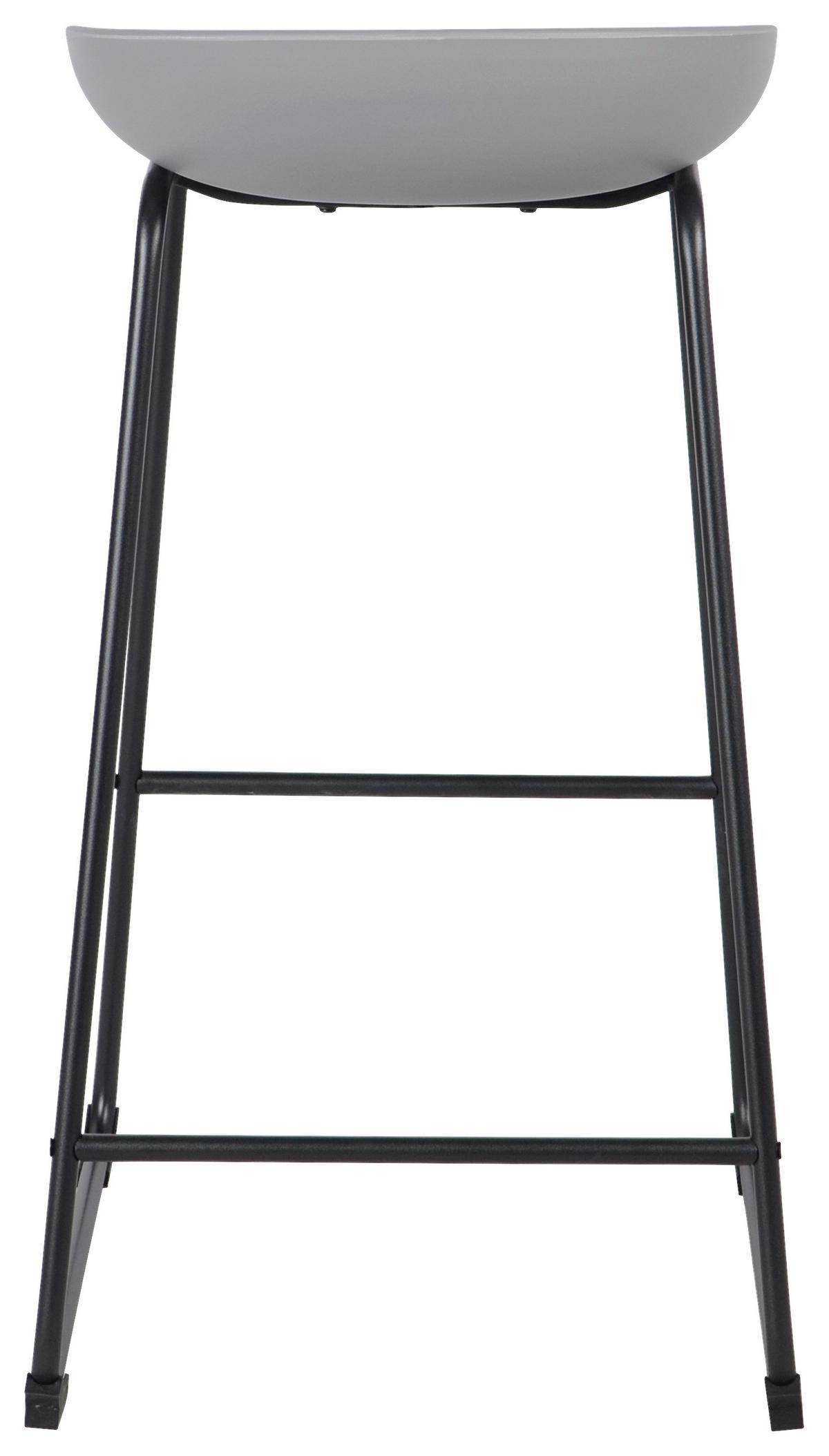 Barhocker Vegas Grau/Schwarz - Schwarz/Grau, Modern, Kunststoff/Metall (47/84/48cm) - Based