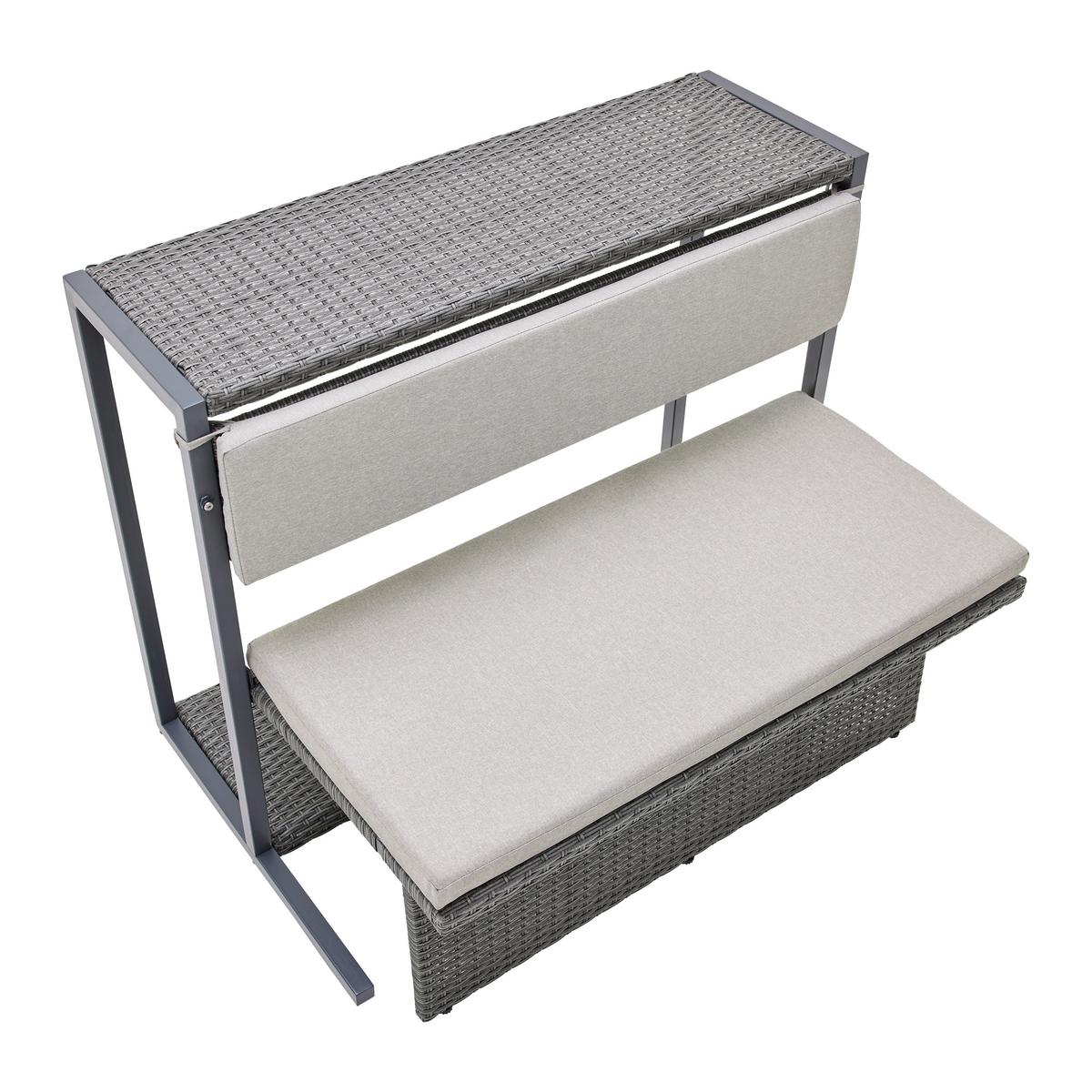 Set balcon Mario - gri deschis/gri, Modern, plastic/metal (110/86,5/80cm) - Bessagi Garden