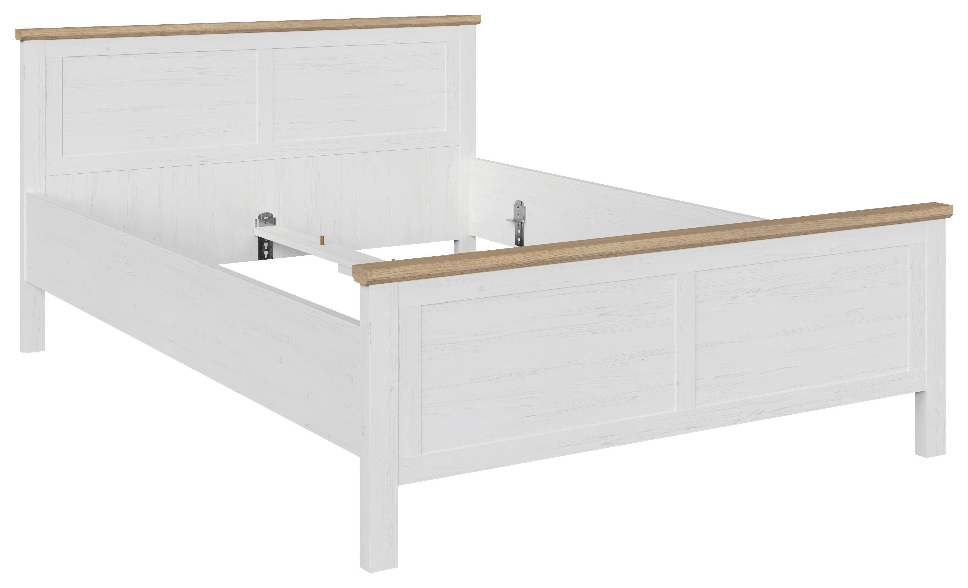 SÄNG KORSIKA -EXKLUSIV- - ekfärgad/pinjefärg, Romantik / Lanthus, trämaterial (140/200cm) - Mömax