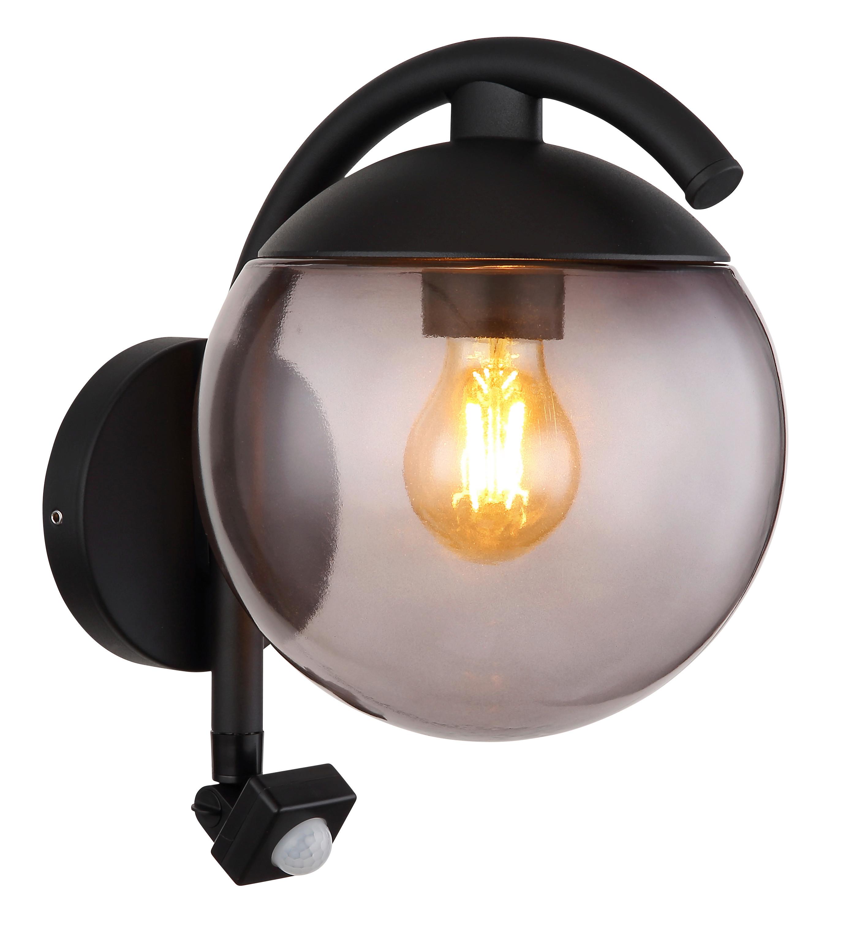 Außenleuchte Michael Schwarz matt max. 28 Watt - Schwarz, Basics, Glas/Metall (20/26/30cm) - Globo