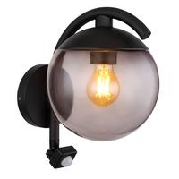 AUSSENWANDLEUCHTE 31811S - Schwarz, Basics, Glas/Metall (20/26/30cm) - Globo