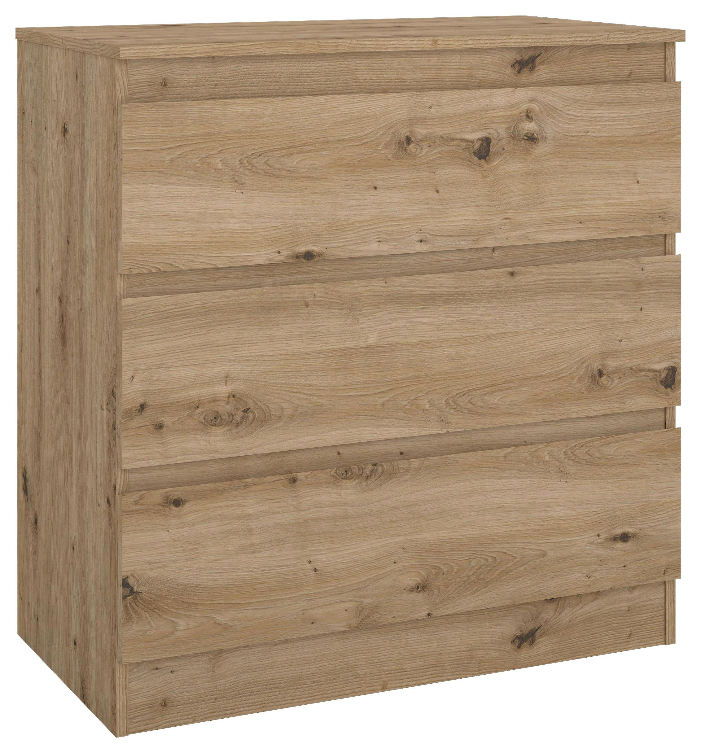 Komód 3 Fiókkal Mara - Artisan tölgy, Konventionell, fa (77/80/42cm) - Mömax