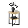 TABLE D'APPOINT RONDO - noir/chêne artisan, KONVENTIONELL, matériau en bois/métal (50/50/55cm) - Mömax