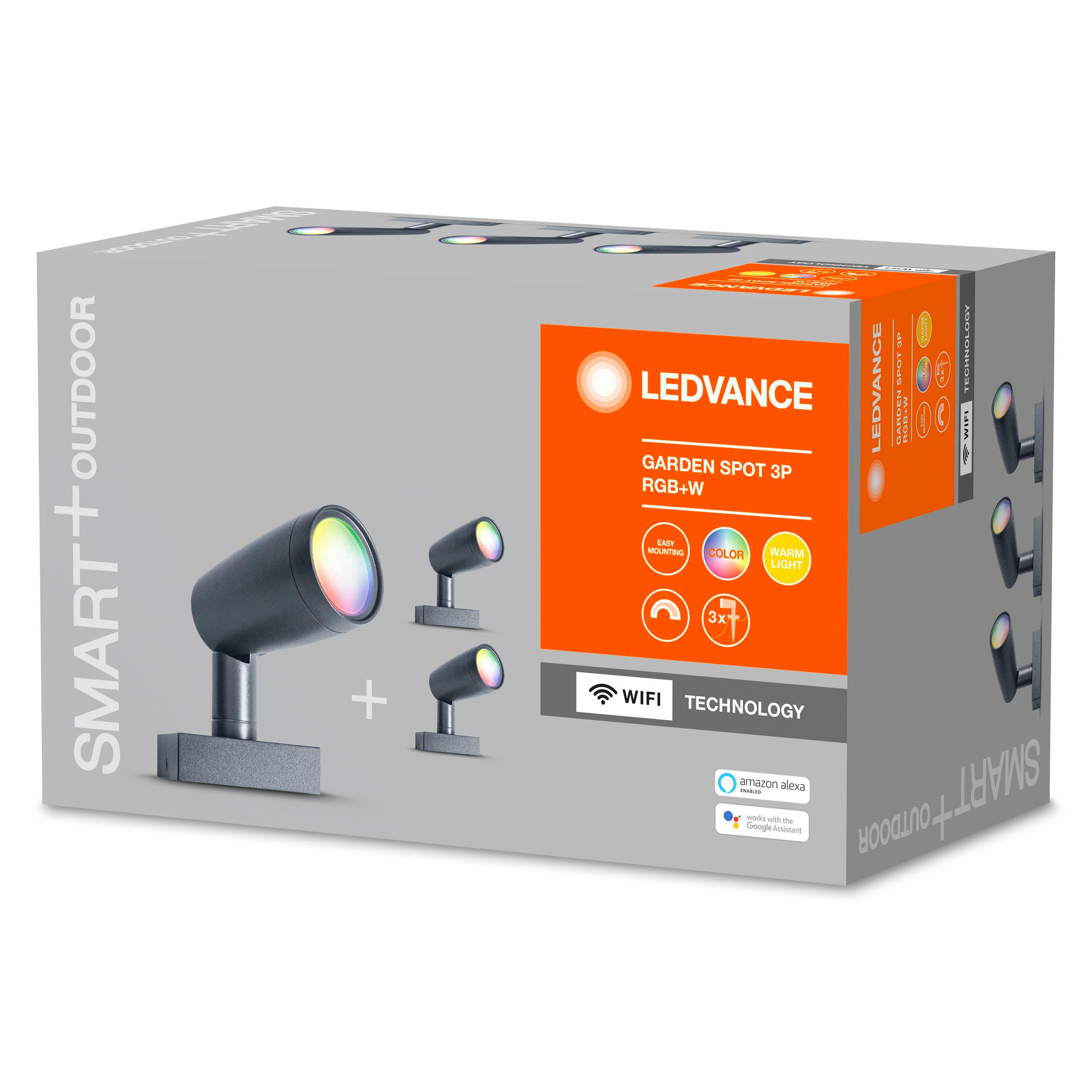 ZESTAW SPOTÓW LED SMART WIFI GARDEN SPOT 3ER SET - ciemnoszary, Basics, metal (14,5/9/29,5cm) - Ledvance