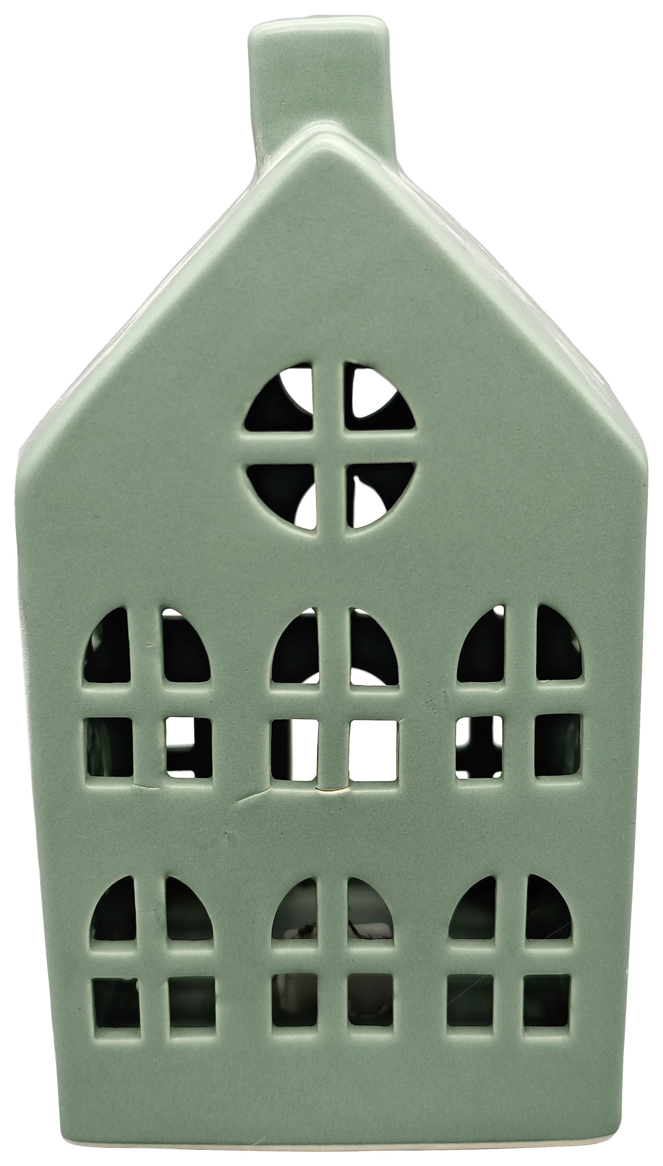 Dekohaus Marie Dunkelgrün - Dunkelgrün, KONVENTIONELL, Keramik (10,9/19,5/9,8cm) - Mömax