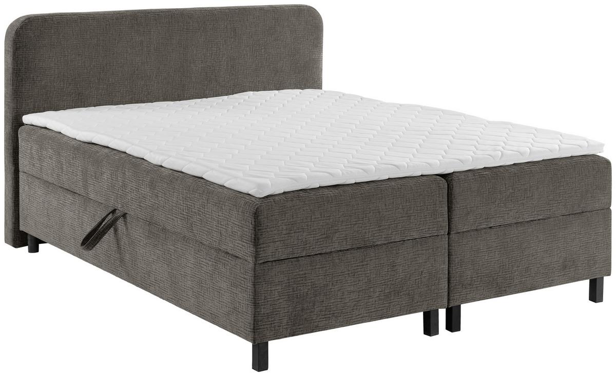 Postelja Z Vzmetnico Viva, Siva, 180x200cm - siva/črna, Moderno, umetna masa/tekstil (180/200cm) - MID.YOU