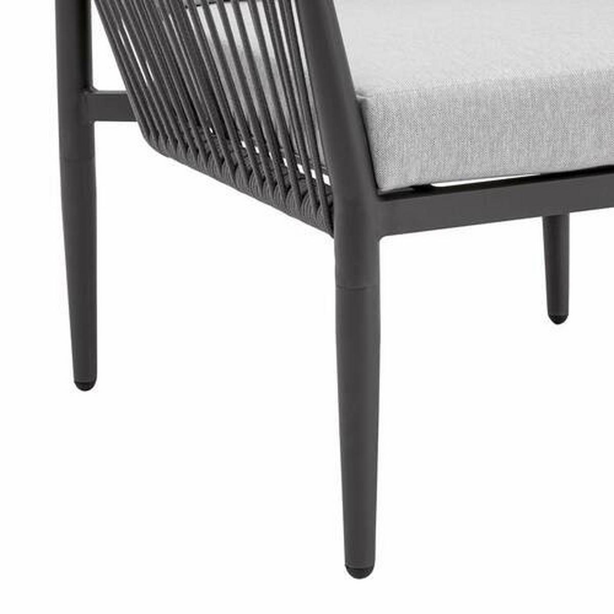 Kerti Karosszék Lábtartóval Norah - szürke, Modern, textil/fém (80/75/142cm) - Bessagi Garden