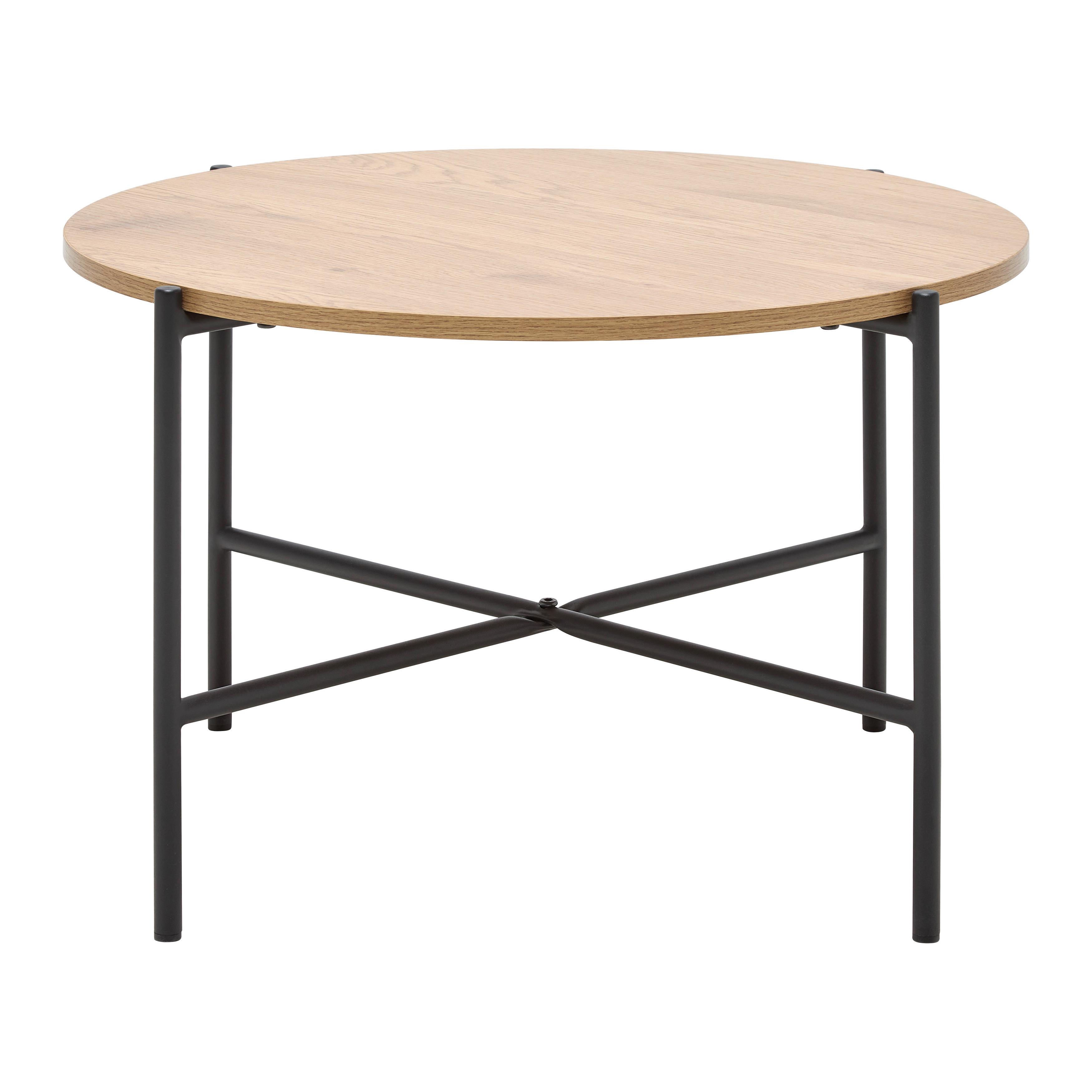 SOFFBORD OSLO -TOP- -BASED- - svart/ekfärgad, Klassisk, metall/trämaterial (60/60/40cm) - Based