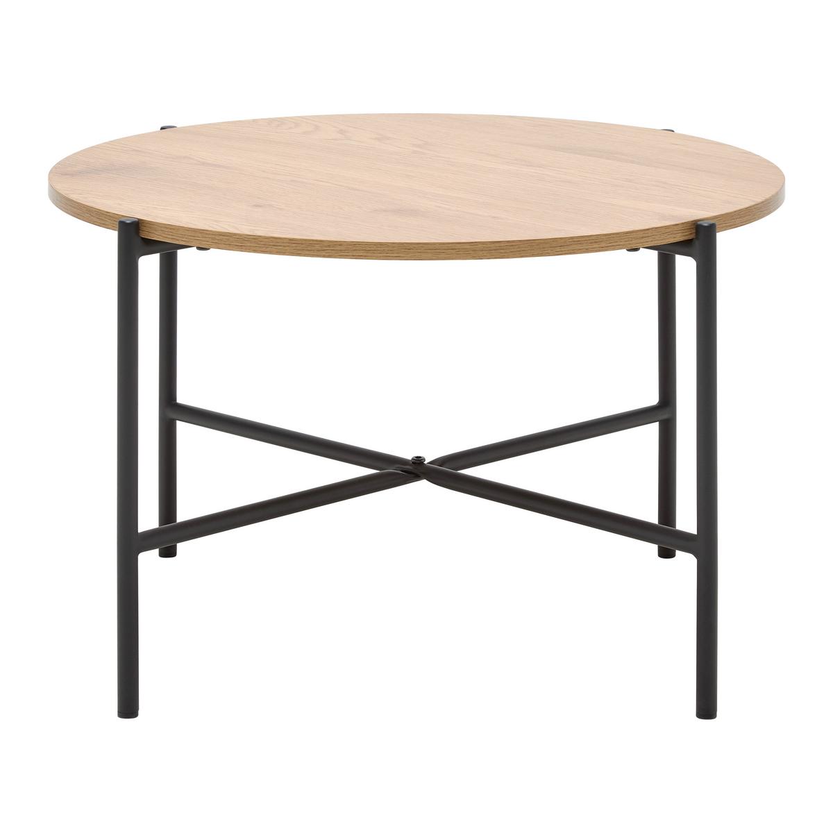 Couchtisch Oslo Eichefarben/Schwarz - Eichefarben/Schwarz, Konventionell, Holzwerkstoff/Metall (60/60/40cm) - Mömax