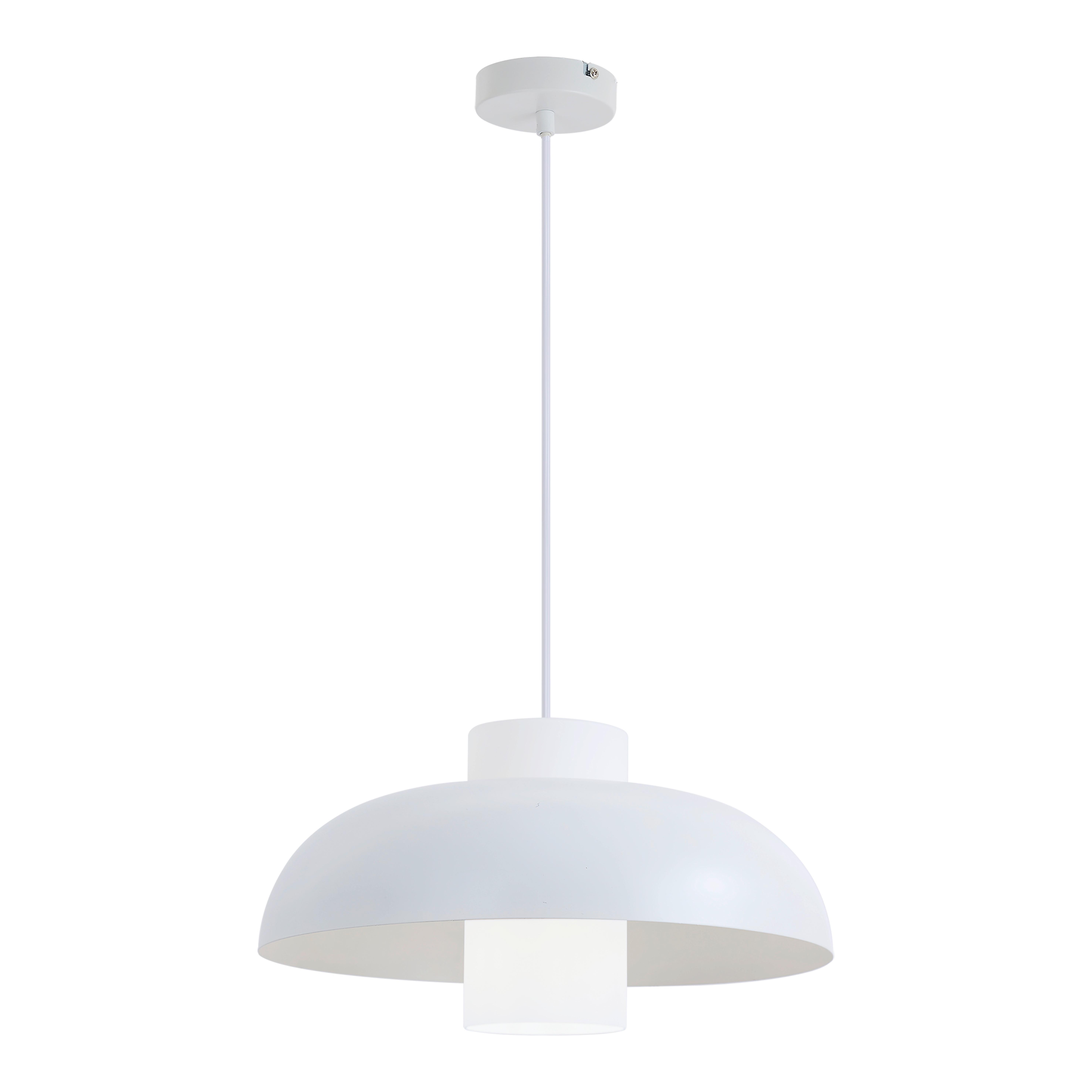 SUSPENSION LOWE - blanc, MODERN, métal/verre (38/38/120cm)