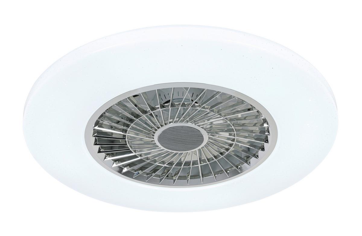 LED-Deckenleuchte Luftiku Weiß/Chromfarben max. 50 Watt - Chromfarben/Weiß, KONVENTIONELL, Kunststoff/Metall (58/14,5cm) - Premium Living