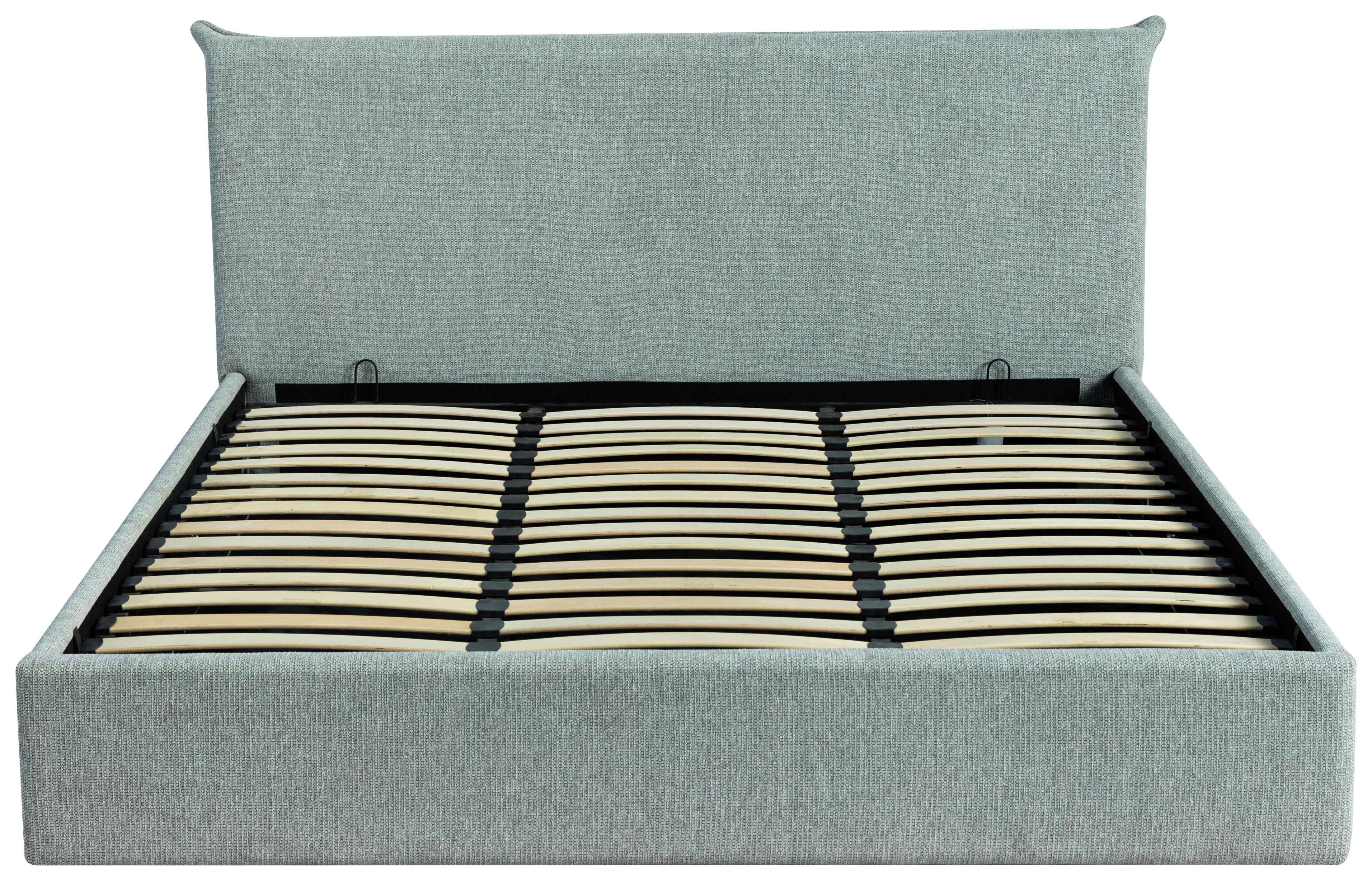 Oblazinjena Postelja Pico, Svetlo Siva, 180x200cm - črna/svetlo siva, Design, kovina/umetna masa (188/100/216cm) - Livetastic